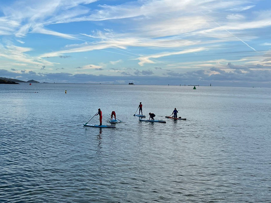 Paddleboarding on Plymouth Sound